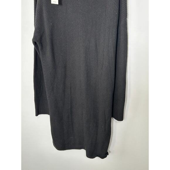 NWT Banana Republic Women's Black Cowl Neck Drop Shoulder Sweater Dress Size XL - Picture 4 of 7